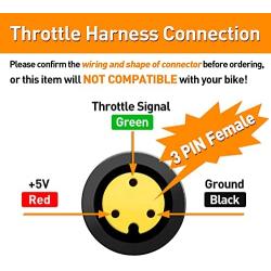 Thumb Throttle for Bafang 3 Pin Speed Throttle for BBS01B BBS02B BBSHD Mid Drive Motor eBike Conversion Kits E-Bike Throttle with 17.7 inch Cable