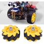 Mecanum Wheel, Smart Robot Car Parts, Robot Wheel Accessories OmniDirectional Wheel, DIY Toy Components, 48mm ABS Rubber((2 Pairs))