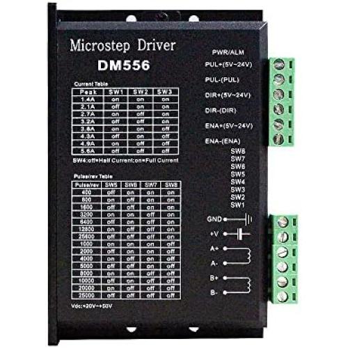 CNC Digital Stepper Driver DM556 Stepper Motor Controller 2-phase Stepper Motor Driver 20-50V DC Max 5.6A 128 subdivision For Nema 23, 24 and Nema 34 stepper motor
