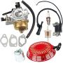 Hilom GX 340 Carburetor Carb with Recoil Starter for Honda GX340 GX390 GX 390 13HP 4-Stroke Engine Lawn Mower Tiller Cultivator Replace 16100-ZF6-V01 5244827