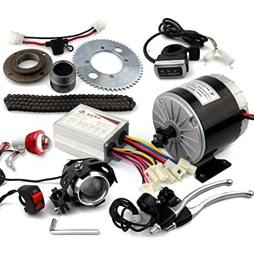 L-faster 24V36V 350W Small Electric Motor Without Gearbox Scooter 25H Chain Drive with Chain Wheel and Freewheel Upgrade Electric Bicycle