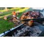 LB Spinner Classic Adjustable Portable Battery Operated Professional Outdoor BBQ Rotisserie Spit with Motor, Silver