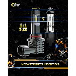 Cougar Motor 9012 LED Bulb, 12000LM Noiseless 6500K Cool White All-in-One Conversion Kit Direct Installation, Halogen Replacement