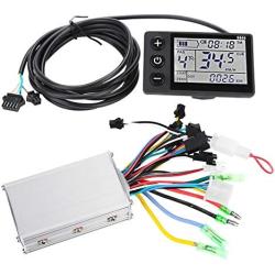 Riuty Motor Controller, Waterproof LCD Display Panel Electric Brushless Controller Kit for Electric Bicycles, Scooters 24V-48V(36V/48V 350W)