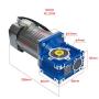 Bemonoc Powerful AC 110V 120W Permanent Magnet Motor Worm Gear Reducer 24RPM with AC Speed Controller Kits