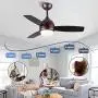 TAOBITAN 42 Inch indoor Ceiling Fan with Lights Flush Mount Ceiling Fan Modern 6 Speeds Small Ceiling Fans Remote Control for Living room Bedroom Kitchen dinding room