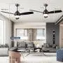 TAOBITAN 42 Inch indoor Ceiling Fan with Lights Flush Mount Ceiling Fan Modern 6 Speeds Small Ceiling Fans Remote Control for Living room Bedroom Kitchen dinding room