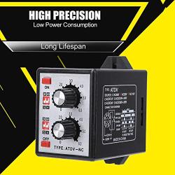 Twin Timer Relay, ATDV-NC On Off Twin Timer Relay Knob Control Time Switch Control Adjustable 6S-60M AC 220V