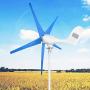 Dyna-Living 2pcs 500W 12V Wind Turbine Generator Blue and White 5 Blades Wind Turbine Motor with Charge Controller for Home Marine Industrial Energy (Not Included Mast)