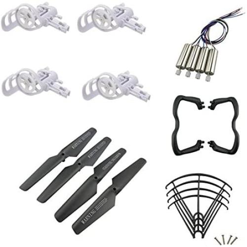 Upgraded Spare Parts for Syma X5 X5C X5C-1 RC Mini Quadcopter Drone Motors Main Blade Propellers Motor Base Propeller Protectors Blades Frame Landing Skid Included Mounting Screws Set Black