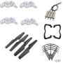 Upgraded Spare Parts for Syma X5 X5C X5C-1 RC Mini Quadcopter Drone Motors Main Blade Propellers Motor Base Propeller Protectors Blades Frame Landing Skid Included Mounting Screws Set Black