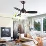 TAOBITAN 42 Inch indoor Ceiling Fan with Lights Flush Mount Ceiling Fan Modern 6 Speeds Small Ceiling Fans Remote Control for Living room Bedroom Kitchen dinding room