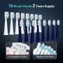 [Sonic Electric Toothbrush] 2pcs Sonic Electric Toothbrush - Adult with 16 Brush Heads, Long Battery Life, Fast Charging, 6 Cleaning Modes, Smart Time Reminder, Valentine's Day Gift