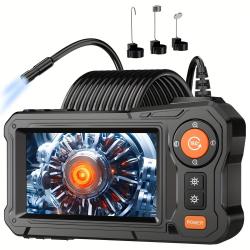 Endoscope Camera with Light - 4.3" LCD Screen Inspection Camera, Borescope with 8 Adjustable LED Lights, HD 1080P Endoscope Camera with 16.5ft Semi-Rigid Cord Gadgets for Men