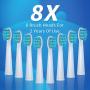 [Electric Toothbrush Water Floss Combo] 8 Brush Heads Rechargeable Electric Toothbrush - Water Floss Combination Kit with 5 Nozzles, Oral Doucher, White Home Kit