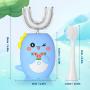 Youngsters' Dinosaur Electric Toothbrush with Smart Timer, 3-Sided Brush Head for Effective Oral Care, USB Rechargeable, Soft Bristles, Fun Cartoon Design - Pink
