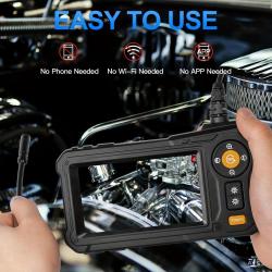 Endoscope Camera with Light - 4.3" LCD Screen Inspection Camera, Borescope with 8 Adjustable LED Lights, HD 1080P Endoscope Camera with 16.5ft Semi-Rigid Cord Gadgets for Men