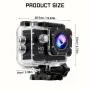 [Full HD Action Camera] 1080P Full HD Action Camera - Compact 2" LCD Screen & 5MP Resolution, 170° Wide-Angle Lens, 900mAh Rechargeable Battery - Ideal for Diving, Surfing, Cycling & Outdoor Adventures - Black