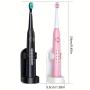Deep Cleaning Teeth, Smart Adult Electric Toothbrush with 8 Brush Heads, Soundwave technology Cleaning Action at 40,000 Vibrations per Minute, 5 Cleaning Modes, Rechargeable Battery for Up to 4 Hours Use, Perfect Gift for Loved Ones, Friends, and Partners
